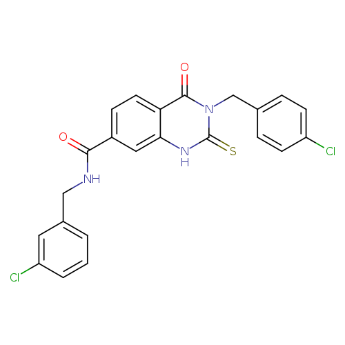 N-[(3-chlorophenyl)methyl]-3-[(4-chlorophenyl)methyl]-4-oxo-2-sulfanylidene-1,2,3,4-tetrahydroquinazoline-7-carboxamide