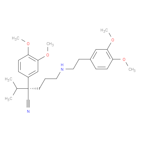 Benzeneacetonitrile, α-[3-[[2-(3,4-dimethoxyphenyl)ethyl]amino]propyl]-3,4-dimethoxy-α-(1-methylethyl)-, (αS)-