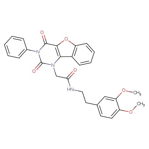 N-[2-(3,4-dimethoxyphenyl)ethyl]-2-{4,6-dioxo-5-phenyl-8-oxa-3,5-diazatricyclo[7.4.0.0^{2,7}]trideca-1(9),2(7),10,12-tetraen-3-yl}acetamide