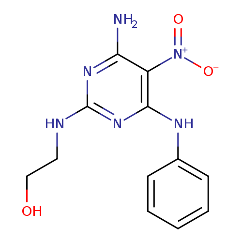 2-{[4-amino-5-nitro-6-(phenylamino)pyrimidin-2-yl]amino}ethan-1-ol