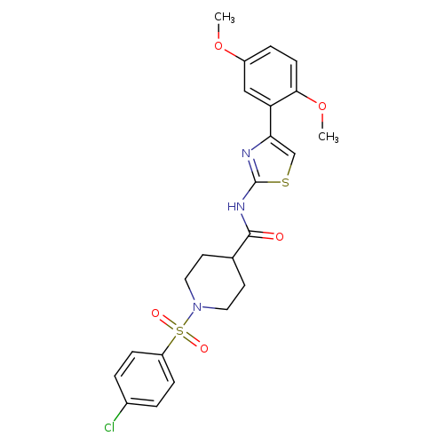 1-(4-chlorobenzenesulfonyl)-N-[4-(2,5-dimethoxyphenyl)-1,3-thiazol-2-yl]piperidine-4-carboxamide