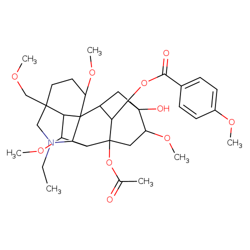 8-(Acetyloxy)-20-ethyl-13-hydroxy-1,6,16-trimethoxy-4-(methoxymethyl)aconitan-14-yl 4-methoxybenzoate