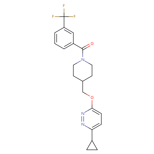 3-cyclopropyl-6-({1-[3-(trifluoromethyl)benzoyl]piperidin-4-yl}methoxy)pyridazine
