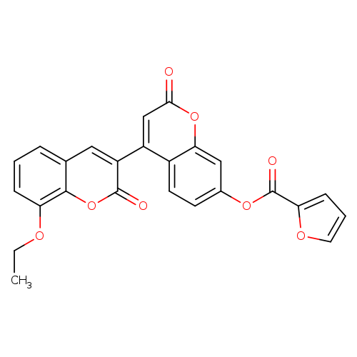 8-ethoxy-2,2'-dioxo-2H,2'H-[3,4'-bichromene]-7'-yl furan-2-carboxylate