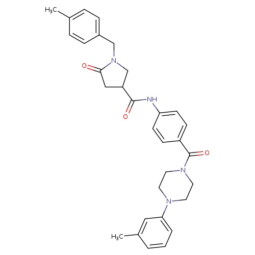 1-[(4-methylphenyl)methyl]-N-{4-[4-(3-methylphenyl)piperazine-1-carbonyl]phenyl}-5-oxopyrrolidine-3-carboxamide