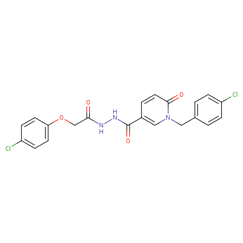 2-(4-chlorophenoxy)-N'-{1-[(4-chlorophenyl)methyl]-6-oxo-1,6-dihydropyridine-3-carbonyl}acetohydrazide