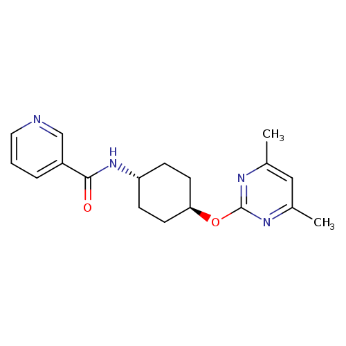 N-[(1r,4r)-4-[(4,6-dimethylpyrimidin-2-yl)oxy]cyclohexyl]pyridine-3-carboxamide