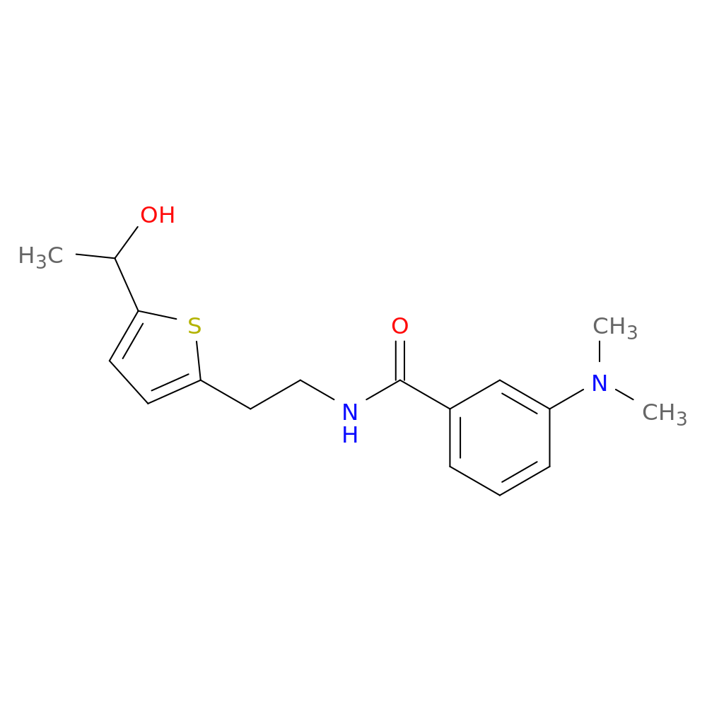 3-(dimethylamino)-N-{2-[5-(1-hydroxyethyl)thiophen-2-yl]ethyl}benzamide