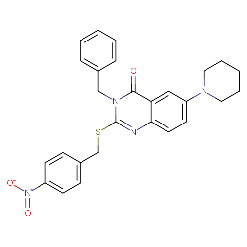 3-benzyl-2-{[(4-nitrophenyl)methyl]sulfanyl}-6-(piperidin-1-yl)-3,4-dihydroquinazolin-4-one