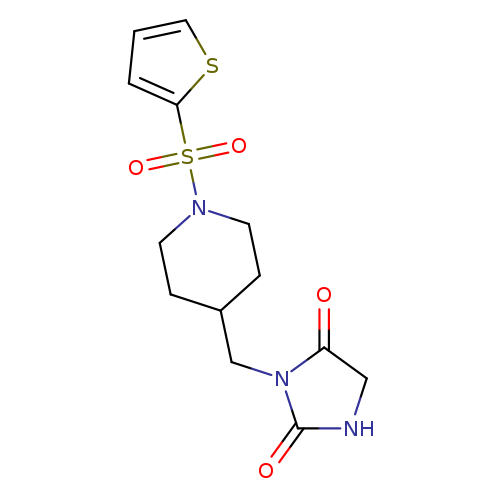 3-{[1-(thiophene-2-sulfonyl)piperidin-4-yl]methyl}imidazolidine-2,4-dione