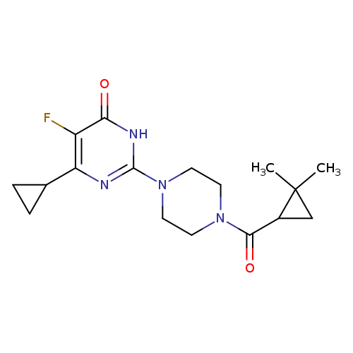6-cyclopropyl-2-[4-(2,2-dimethylcyclopropanecarbonyl)piperazin-1-yl]-5-fluoro-3,4-dihydropyrimidin-4-one
