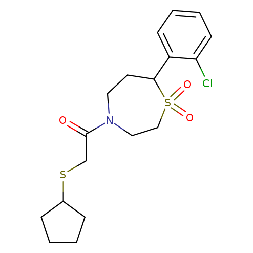 7-(2-chlorophenyl)-4-[2-(cyclopentylsulfanyl)acetyl]-1lambda6,4-thiazepane-1,1-dione