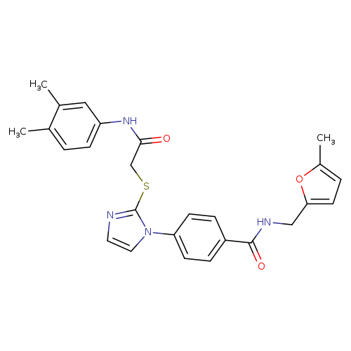 4-[2-({[(3,4-dimethylphenyl)carbamoyl]methyl}sulfanyl)-1H-imidazol-1-yl]-N-[(5-methylfuran-2-yl)methyl]benzamide