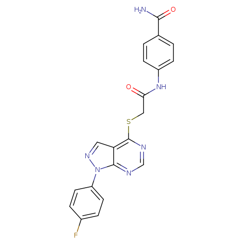 4-(2-{[1-(4-fluorophenyl)-1H-pyrazolo[3,4-d]pyrimidin-4-yl]sulfanyl}acetamido)benzamide