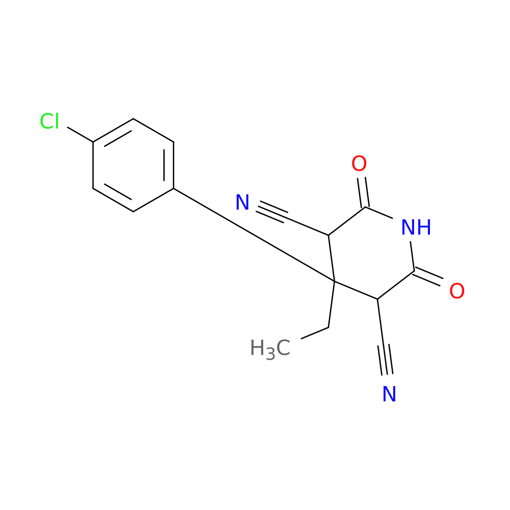 4-(4-chlorophenyl)-4-ethyl-2,6-dioxopiperidine-3,5-dicarbonitrile