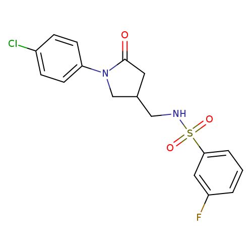 N-{[1-(4-chlorophenyl)-5-oxopyrrolidin-3-yl]methyl}-3-fluorobenzene-1-sulfonamide
