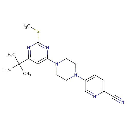 5-{4-[6-tert-butyl-2-(methylsulfanyl)pyrimidin-4-yl]piperazin-1-yl}pyridine-2-carbonitrile