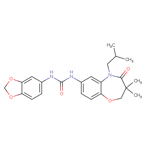 3-(2H-1,3-benzodioxol-5-yl)-1-[3,3-dimethyl-5-(2-methylpropyl)-4-oxo-2,3,4,5-tetrahydro-1,5-benzoxazepin-7-yl]urea