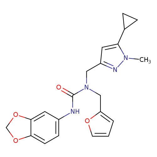 3-(2H-1,3-benzodioxol-5-yl)-1-[(5-cyclopropyl-1-methyl-1H-pyrazol-3-yl)methyl]-1-[(furan-2-yl)methyl]urea