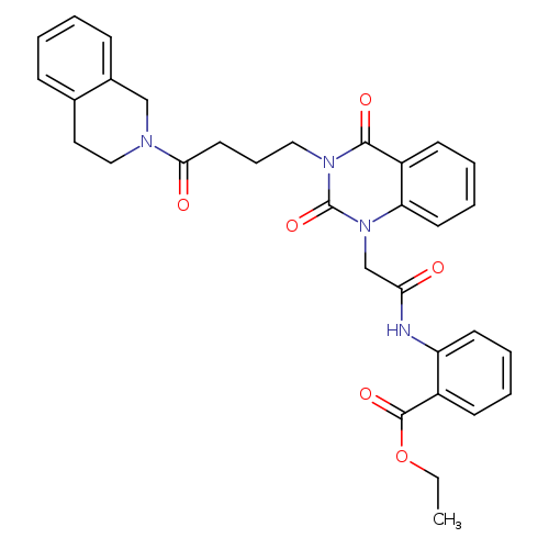 ethyl 2-(2-{2,4-dioxo-3-[4-oxo-4-(1,2,3,4-tetrahydroisoquinolin-2-yl)butyl]-1,2,3,4-tetrahydroquinazolin-1-yl}acetamido)benzoate