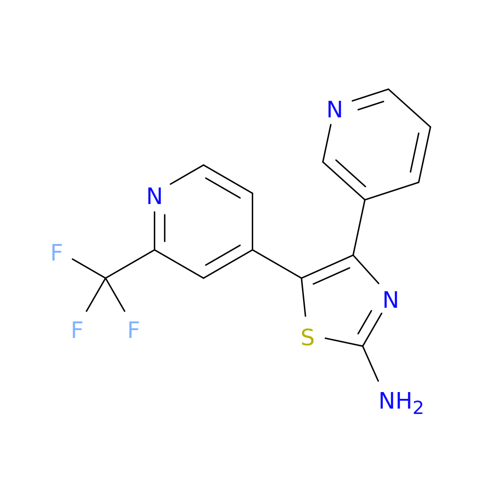 4-(pyridin-3-yl)-5-[2-(trifluoromethyl)pyridin-4-yl]-1,3-thiazol-2-amine