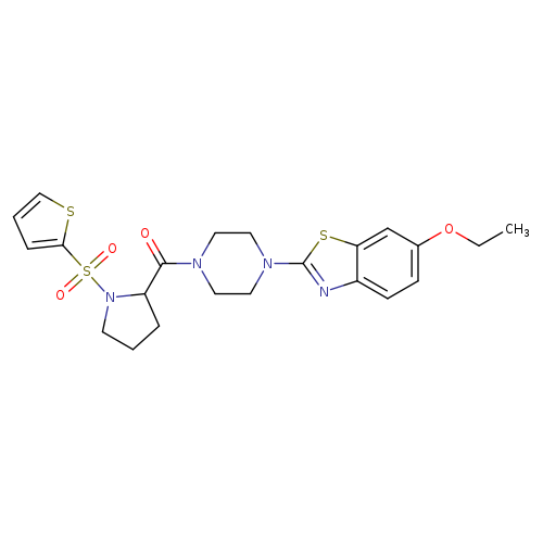 6-ethoxy-2-{4-[1-(thiophene-2-sulfonyl)pyrrolidine-2-carbonyl]piperazin-1-yl}-1,3-benzothiazole