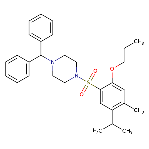 1-(diphenylmethyl)-4-[4-methyl-5-(propan-2-yl)-2-propoxybenzenesulfonyl]piperazine