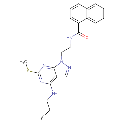 N-{2-[6-(methylsulfanyl)-4-(propylamino)-1H-pyrazolo[3,4-d]pyrimidin-1-yl]ethyl}naphthalene-1-carboxamide