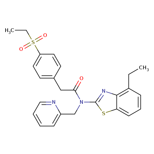 2-[4-(ethanesulfonyl)phenyl]-N-(4-ethyl-1,3-benzothiazol-2-yl)-N-[(pyridin-2-yl)methyl]acetamide