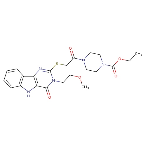 ethyl 4-(2-{[3-(2-methoxyethyl)-4-oxo-3H,4H,5H-pyrimido[5,4-b]indol-2-yl]sulfanyl}acetyl)piperazine-1-carboxylate
