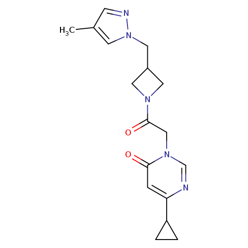 6-cyclopropyl-3-(2-{3-[(4-methyl-1H-pyrazol-1-yl)methyl]azetidin-1-yl}-2-oxoethyl)-3,4-dihydropyrimidin-4-one