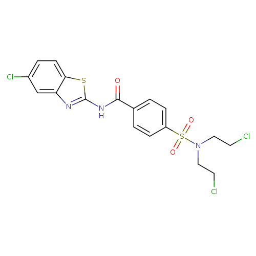 4-[bis(2-chloroethyl)sulfamoyl]-N-(5-chloro-1,3-benzothiazol-2-yl)benzamide