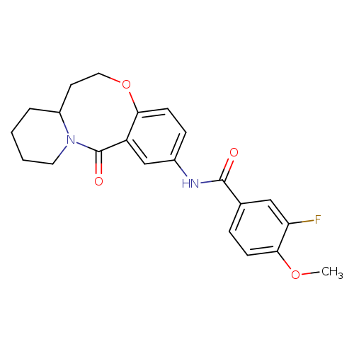 3-fluoro-4-methoxy-N-{2-oxo-9-oxa-1-azatricyclo[10.4.0.0^{3,8}]hexadeca-3,5,7-trien-5-yl}benzamide