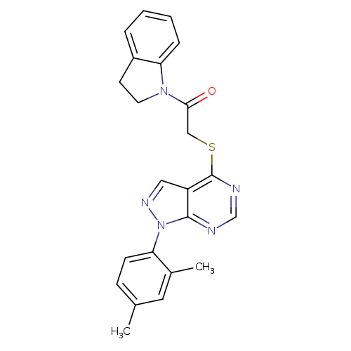 1-(2,3-dihydro-1H-indol-1-yl)-2-{[1-(2,4-dimethylphenyl)-1H-pyrazolo[3,4-d]pyrimidin-4-yl]sulfanyl}ethan-1-one
