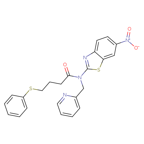 N-(6-nitro-1,3-benzothiazol-2-yl)-4-(phenylsulfanyl)-N-[(pyridin-2-yl)methyl]butanamide