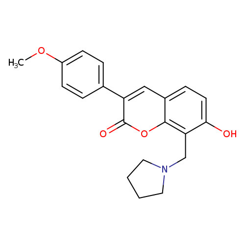 7-hydroxy-3-(4-methoxyphenyl)-8-[(pyrrolidin-1-yl)methyl]-2H-chromen-2-one