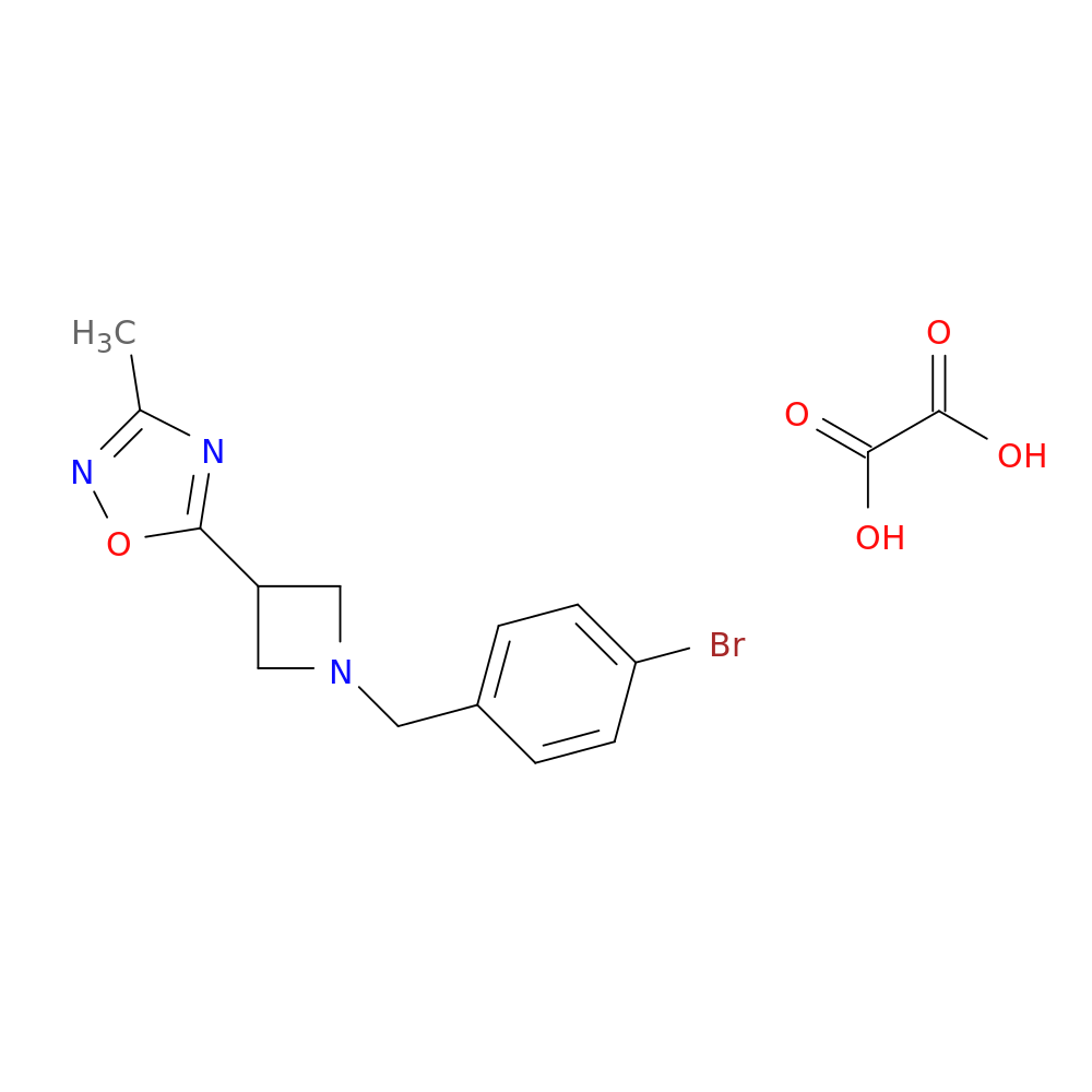 5-{1-[(4-bromophenyl)methyl]azetidin-3-yl}-3-methyl-1,2,4-oxadiazole; oxalic acid