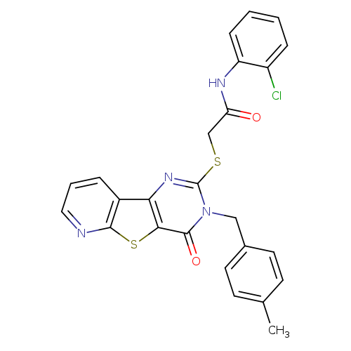 N-(2-chlorophenyl)-2-({5-[(4-methylphenyl)methyl]-6-oxo-8-thia-3,5,10-triazatricyclo[7.4.0.0^{2,7}]trideca-1(9),2(7),3,10,12-pentaen-4-yl}sulfanyl)acetamide