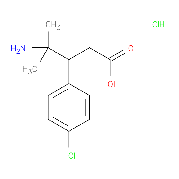4-amino-3-(4-chlorophenyl)-4-methylpentanoic acid hydrochloride