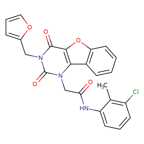 N-(3-chloro-2-methylphenyl)-2-{5-[(furan-2-yl)methyl]-4,6-dioxo-8-oxa-3,5-diazatricyclo[7.4.0.0^{2,7}]trideca-1(9),2(7),10,12-tetraen-3-yl}acetamide