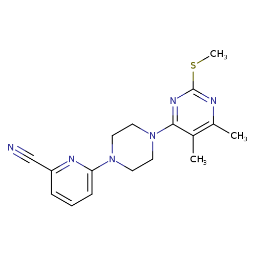 6-{4-[5,6-dimethyl-2-(methylsulfanyl)pyrimidin-4-yl]piperazin-1-yl}pyridine-2-carbonitrile