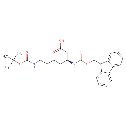 Heptanoic acid, 7-[[(1,1-dimethylethoxy)carbonyl]amino]-3-[[(9H-fluoren-9-ylmethoxy)carbonyl]amino]-, (3S)-