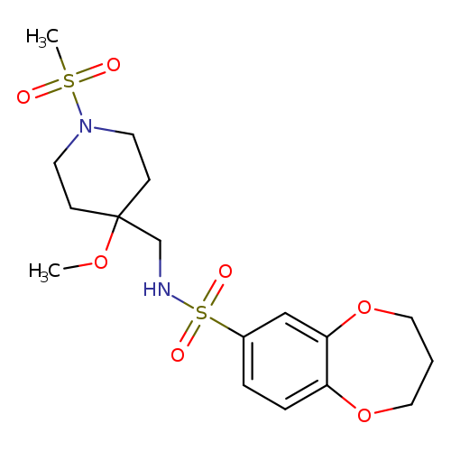 N-[(1-methanesulfonyl-4-methoxypiperidin-4-yl)methyl]-3,4-dihydro-2H-1,5-benzodioxepine-7-sulfonamide