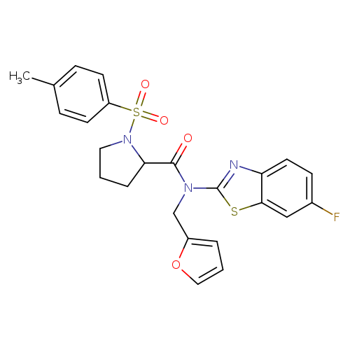 N-(6-fluoro-1,3-benzothiazol-2-yl)-N-[(furan-2-yl)methyl]-1-(4-methylbenzenesulfonyl)pyrrolidine-2-carboxamide