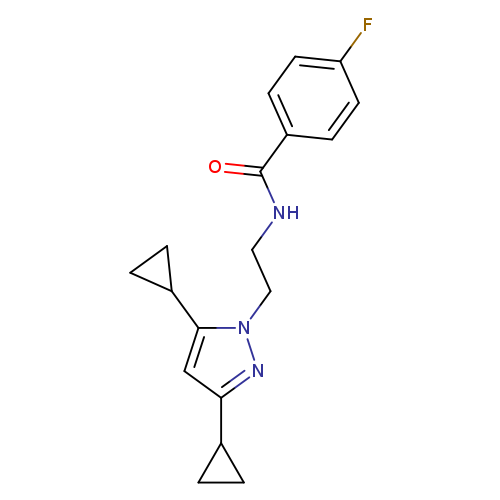 N-[2-(3,5-dicyclopropyl-1H-pyrazol-1-yl)ethyl]-4-fluorobenzamide