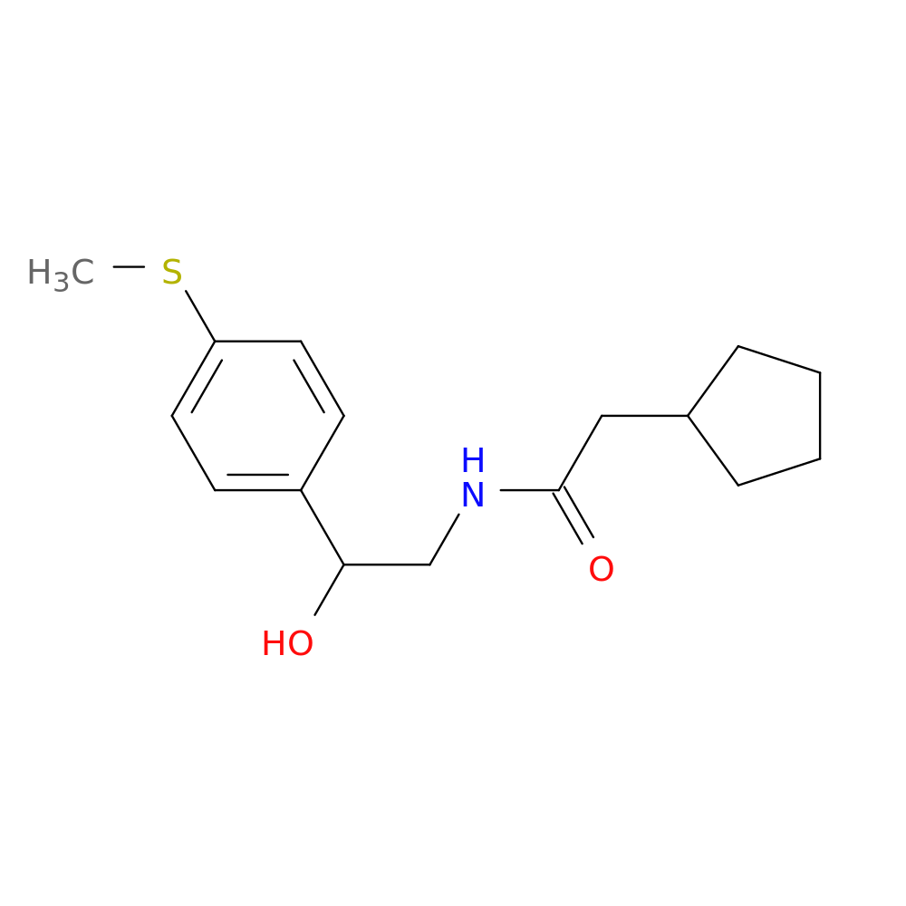 2-cyclopentyl-N-{2-hydroxy-2-[4-(methylsulfanyl)phenyl]ethyl}acetamide