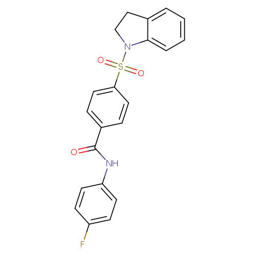 4-(2,3-dihydro-1H-indole-1-sulfonyl)-N-(4-fluorophenyl)benzamide