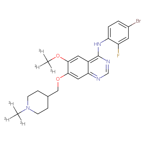 N-(4-bromo-2-fluorophenyl)-6-(methoxy-d<sub>3</sub>)-7-[[1-(methyl-d<sub>3</sub>)-4-piperidinyl]methoxy]-4-quinazolinamine