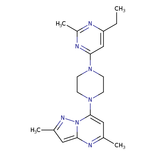4-(4-{2,5-dimethylpyrazolo[1,5-a]pyrimidin-7-yl}piperazin-1-yl)-6-ethyl-2-methylpyrimidine