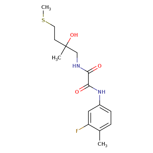 N'-(3-fluoro-4-methylphenyl)-N-[2-hydroxy-2-methyl-4-(methylsulfanyl)butyl]ethanediamide